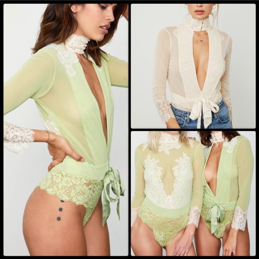 Hot as hell free People reversible bow bodysuit